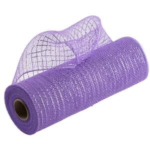 PolyPro Deco Mesh Ribbon Metallic Foil Lavender 10in x30ft Roll Wreath Bow New